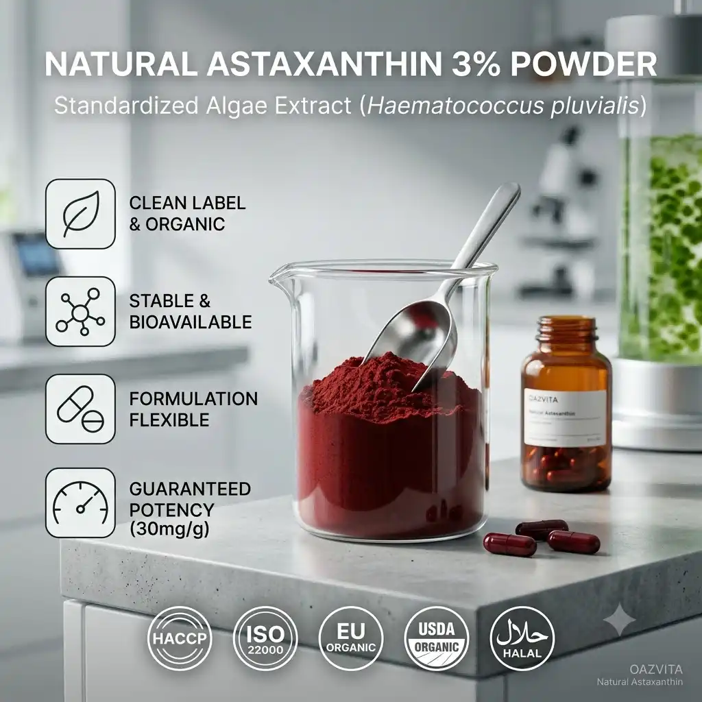 Unlock the Power of Natural Astaxanthin 3% Powder Unlock the Power of Natural Astaxanthin 3% Powder